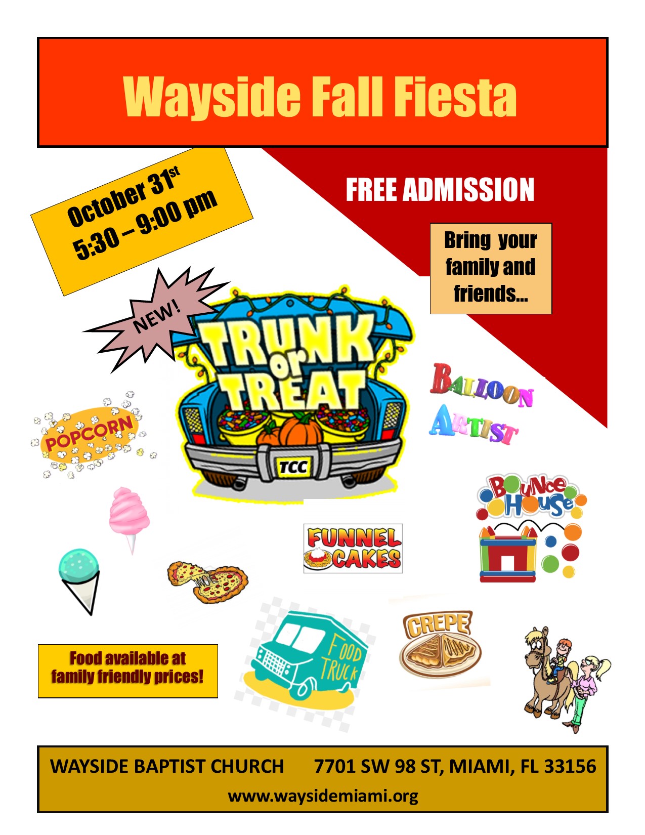 2018 fall fiesta flyer Wayside Baptist Church